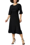 Antthony Studio Stretch Knit Lace-Up Corset Front Midi Dress Black