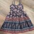DKNY Womens Dark Navy Fit & Flare Midi Dress Draped Front Sleeveless Size 16