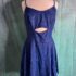 Band of Gypsies Dress XS Navy Paisley Floral Bustier Mini Boho Spaghetti Strap