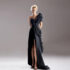 Travel Knit Dress, long A-Line, S/S, Stretchy NO-IRON poly/span.   #440p