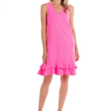 Fresh Produce medium cosmos pink $68 Sunrise cotton flounce v neck dress nwt m