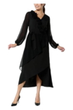 C Wonder by Christian Siriano Flower Trim Midi Dress Black