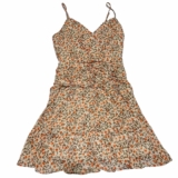 All in Favor Floral Mini Dress XS Ruffle Chiffon Spaghetti Strap Summer Boho NWT
