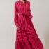 Me by Jennie Garth Women’s Dress Sz M Cotton Clark Maxi Pink A689193