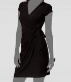 INC International Concepts Women’s Black Surplice Self-Tie Wrap Dress Size XL