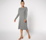 Susan Graver Women’s Petite Dress 2XP Bateau Neck Sweater Gray A658697