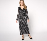 Dennis Basso Women’s Dress Sz 14 Burnout Evening Gown Black A672942