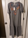 New Natural Impressions Embroidered dress Size L
