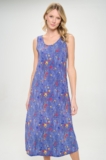Jostar, Travel Knit Dress, long A-Line, Tank, Stretchy NO-IRON poly/span.   006