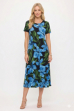 Mlle Gabrielle Womens M Maxi Dress Abstract Smocked Beachy Festival Racer Back