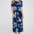 NWT Chicos 3 Olivia Double Layer Dress Knee Length Sleeveless Blue Knit Stretch