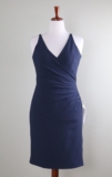 DRESS THE POPULATION NEW $288 Navy Crepe Evening Formal Dress Size Large