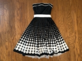 RUBY ROX Polka Dot Black & White Grease Swing Dance Strapless A Line Party Dress