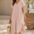 B DARLIN Womens Short Dress Open Back Adjustable Spaghetti Strap Lined Pocketed
