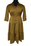 Nina Leonard Women’s Tiered Button Front Dress Bronze