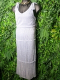 GLAMOUR Dress Women 10 Blue Metallic Silver Formal Ruffle Accent NWT $80.00 0112