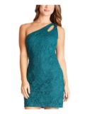 BCX Womens Sleeveless Asymmetrical Neckline Short Party Body Con Dress