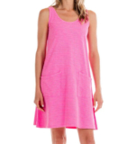 FRESH PRODUCE Medium $75 Cosmos Pink Pinstripe Drape Cotton Jersey Dress NWT M