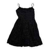 Rewind Drape Neck Strappy Skater Dress Velour Floral Black Spaghetti Strap Sz XS