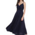 Rewind Drape Neck Strappy Skater Dress Velour Floral Black Spaghetti Strap Sz XS