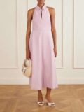 Veronica Beard Dress Seersucker Halter Midi Mackey $ 548 Size 4