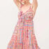 Oliver Bonas Midi Dress UK 8 black floral tie waist