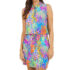 Peace Love World Women’s Petite Dress PM Ruch Front Short Sleeve Black A692504