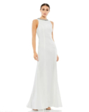 IEENA for Mac Duggal White Embellished Neck Trumpet Gown Size 10