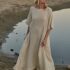 NWT WOMAN’S EILEEN FISHER  (M) STRETCH CREW NECK BOXY SHIRT DRESS $178