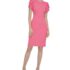 Birdy Grey Lisa Shiny Satin Midi Dress Pink Rose Gold Size Medium