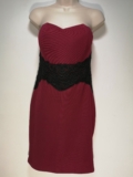 Boohoo Red Berry Zip Back Bandeau Sheath Dress – Size 12 (549g)
