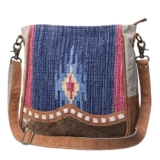 KB OHLAY KB480 Cross Body Upcycled Wool Upcycled Canvas Hair-On Genuine Leather