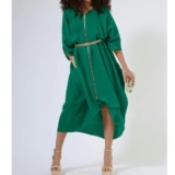 NWOT Yomisma Sonoran Zip Kaftan in Kelly Green