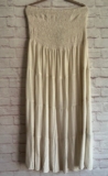 1X/2X/3X New Cotton Linen Antique White Unbleached Muslin Tiered Peasant Dress