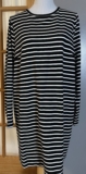 Loft Striped Mini Sweater Dress XLT Black White Long Sleeves Classic Preppy City
