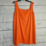 Antonio Melani Eliana L Square Neck Linen Blend Citrus Orange Dress NWT 1388