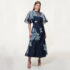 Nina Leonard Elbow-Sleeve Dress with Uneven Hem Dragonfruit