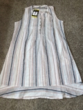 NWT Women’s Briggs Striped Linen Blend Dress Pink and Tan Small or Large