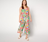 Women Control Women’s Dress Sz L Como Jersey Wide-Leg Crop Multi-colored A647206