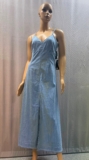 NEW WHITE HOUSE BLACK MARKET WHBM $180 CHAIN DETAIL DENIM MAXI DRESS SZ 4