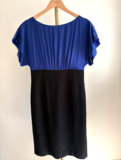 Coast Blue Black Colour Block Shift Pencil Dress UK 12 Wedding Occasion Midi
