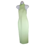 Noam Dress S Womens Green Long Bodycon Sleeveless High Neck Cotton Business Lime