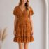 Young USA Swimsuit COVERUP Dress Tie Dye Tropical Bohemian Vacation MED. Purple