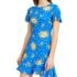 B DARLIN Womens Fit + Flare Short Dress Cap Sleeve Jewel Neck