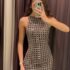 B DARLIN Womens Fit + Flare Short Dress Cap Sleeve Jewel Neck