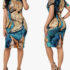 C Wonder by Christian Siriano Off Shoulder Flounce Dress Floral Teal