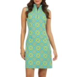 IBKUL Scarlet Mock Neck Dress M L Sleeveless Turquoise Golf Tennis Womens NEW