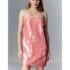 Connected Apparel Women’s Blue Pink White Geometric Print Sheath Dress Size 12