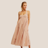 Free People Poppy Midi S P Women’s Free-est Sleeveless Blush Cotton Dress 46717