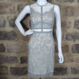 Mystic Los Angeles Dress Woman’s Small Gray Lace Cutout Mini Romantic Sexy